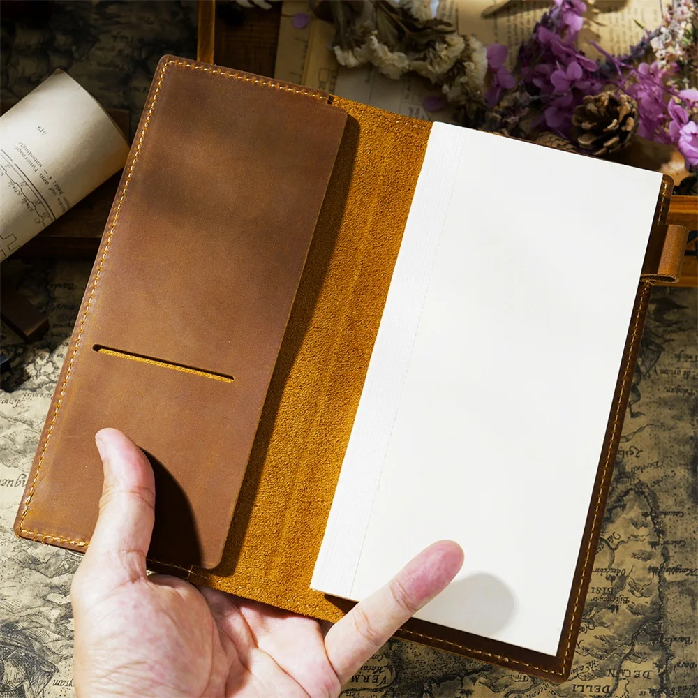 Imagem -01 - Handmade Couro Genuíno Capa Notebook Jornal Livro de Substituição Bens Semanas Tamanho 176 Páginas handmade couro genuino capa notebook jornal livro de substituicao bens semanas tamanho 176 paginas 01