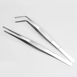 Pinzas de acero inoxidable con punta dentada curvada, herramientas de precisión para el hogar, médico, Dental, jardín, cocina diaria