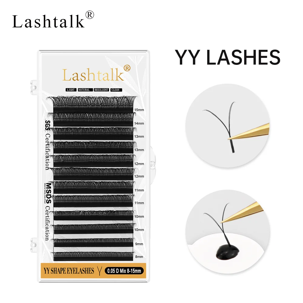 

Lashtalk YY Shape Hand Woven From Nagaraku Premium Soft Light Natural Eyelash Extension Makeup Mesh Net Cross Fake Lashes Supply