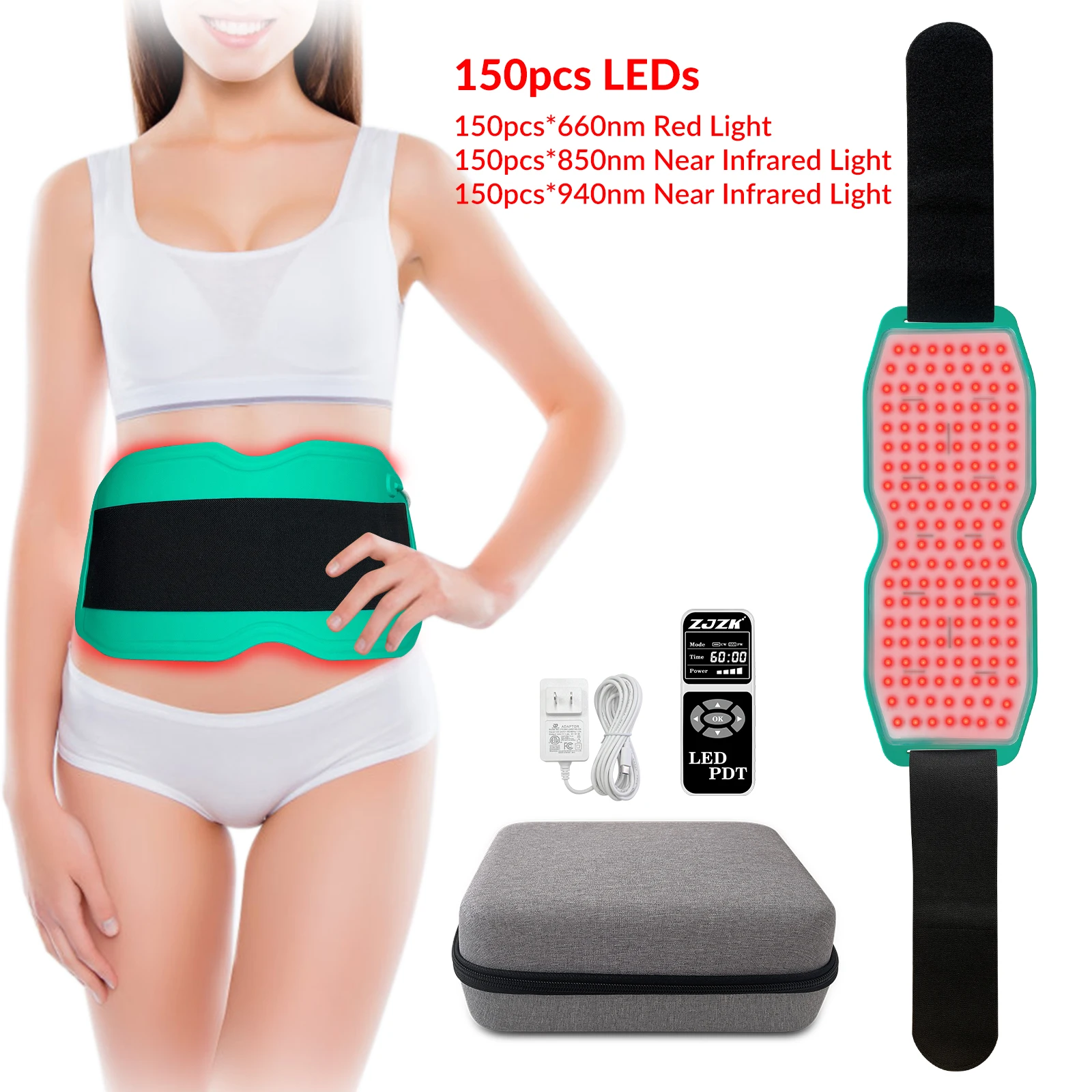 

ZJZK Red Infrared Light Therapy Pad 450 LEDs 660nm 850nm 940nm Silicone Mat for Arthritis Pain Relief Muscle Relax Fast Shipping