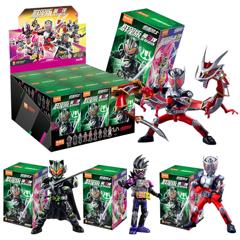 

1/9Pcs BLOKEES Blind box Episode 3 survival game Kamen Rider Ex-Aid Tycoon Saber Genm Glare Movable Model Assembled Toys