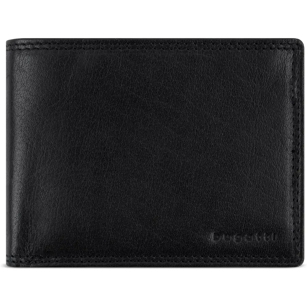 

Men's Genuine Leather Wallet with RFID Protection - Compact Black Wallet, Small Size