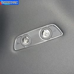 Car Rear Seat Reading Lamp Frame Decoration For Audi A4 B9 2017-2021 Sticker Trim Roof Light Stainless Steel Interior Accessory