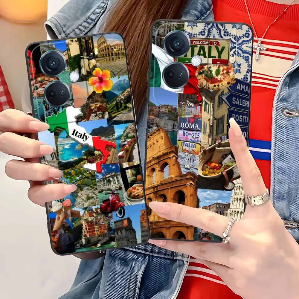 إيطاليا العلم المحمول قضية الهاتف الخليوي ل ممن لهم رينو 14 13 12 11 10 9 8 7 6 5 F T Pro 5G الملونة غطاء الطباعة غطاء فاخر جميل #4