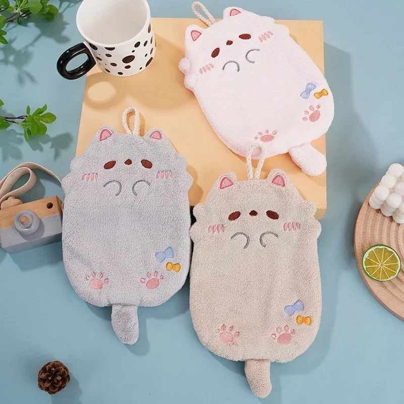 

Подвесное полотенце с героями мультфильмов, коралловые бархатные волосы, не потеряют, толстая ткань, впитывающие полотенца для кухни, ванной комнаты, полотенце для рук