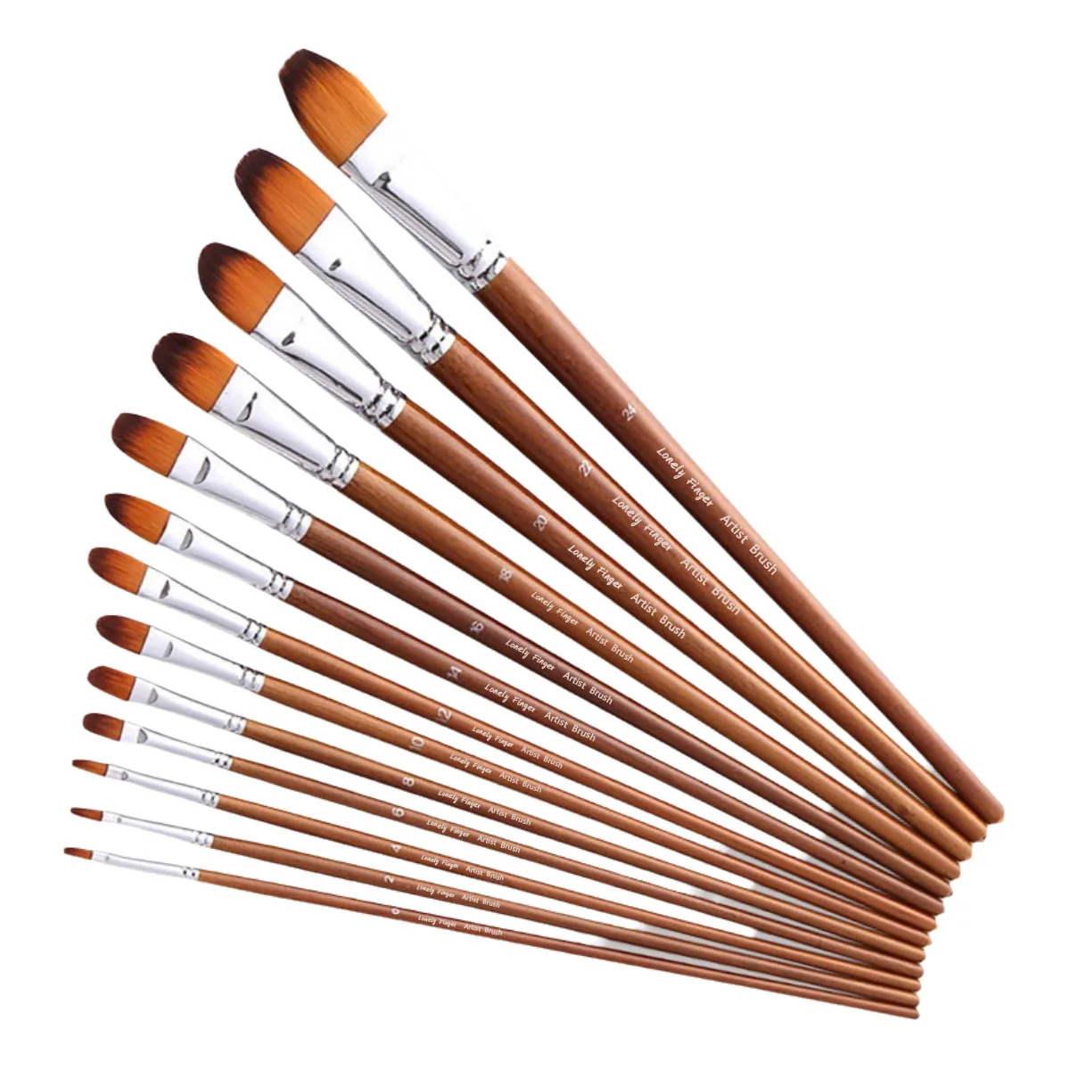 

13pcs Long Handle Artist Nylon Hair Paint Brush Set Watercolor Oil Painting Acrylic Drawing Art Stationery Filbert Brushes