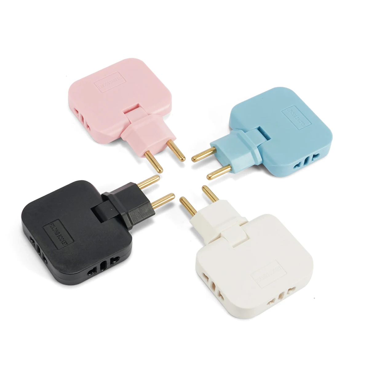 EU Plug Adapter 3 in 1 Tee Socket Portable Foldable CN US To EU Euro KR FR Travel Aadapters 2Pin 4.8mm Plug AC Converter Outlet