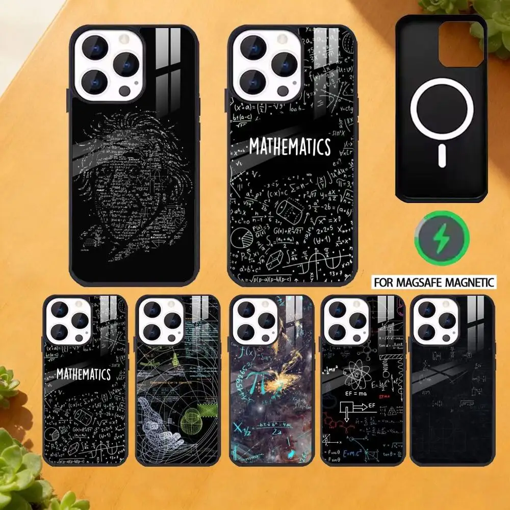 

Mathmatics Phone Case For iPhone 17 16 15 14 13 12 Pro Max Plus for Magsafe Mirror Wireless Magnetic Cover