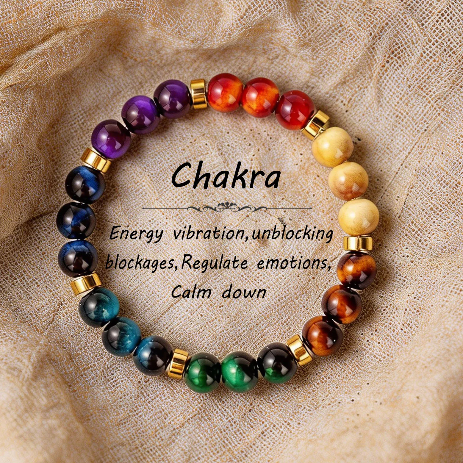 1pc Spring classy summer jewelry natural stone bransoletka for Music Festivals Easter spiritual chakra bracelets1.8