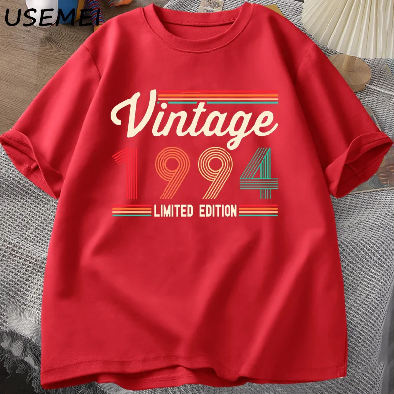 30 Year Old Gifts T-shirt Men Cotton Short Sleeve Tshirt Born in 1994 Vintage 30th Birthday Tees Unisex Oversize Male Clothes