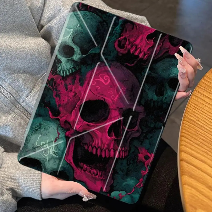 Tablet Case For iPad Pro 2025 Pro 11th 10th 9th 8th 7th 12.9inch Air 4 5 M3 M2 M4 11inch Mini 6 7 Holder Cover Creative Skeleton