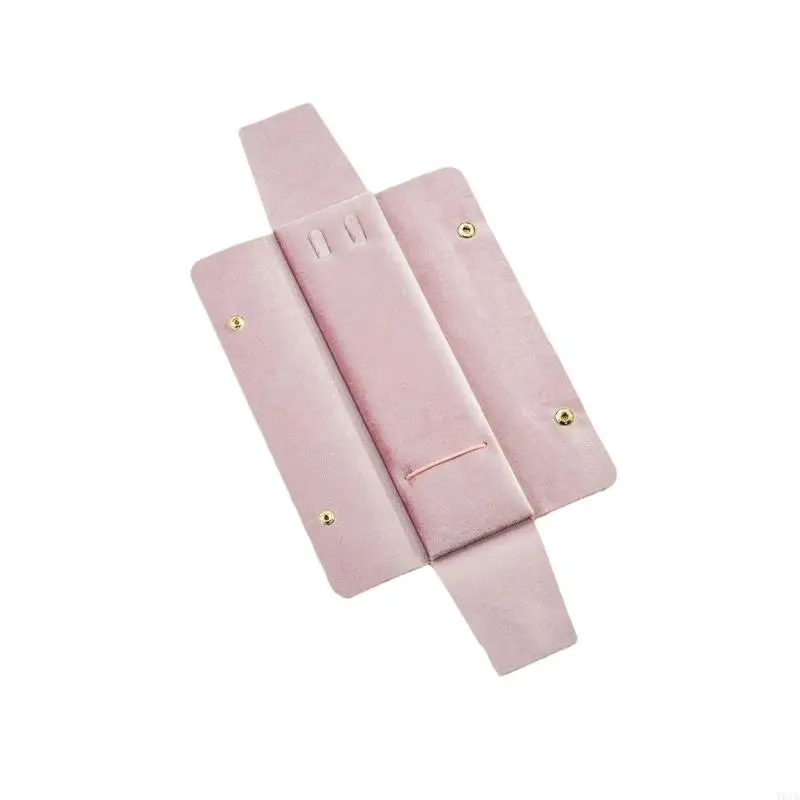 W0YA Travel Jewelry Case for Scratch Prevention Stylish Velvets Necklace Storage Bag Foldable Bracelet Holder for Women