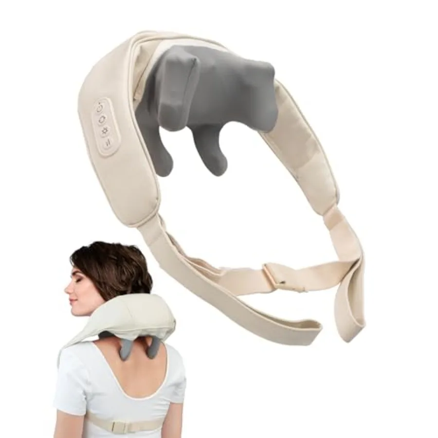 Shiatsu Neck and Back Massager with Adjustable Heat Electric Kneading Pillow for Shoulder Waist Thighs Deep Tissue Pain Relief