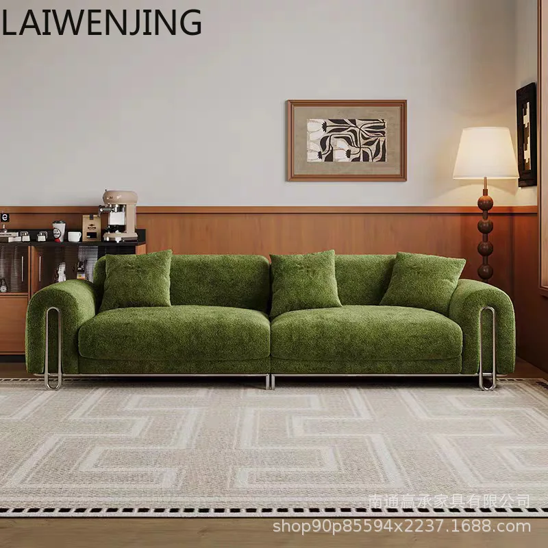 

MJY French retro straight row small apartment medieval style living room chenille fabric sofa