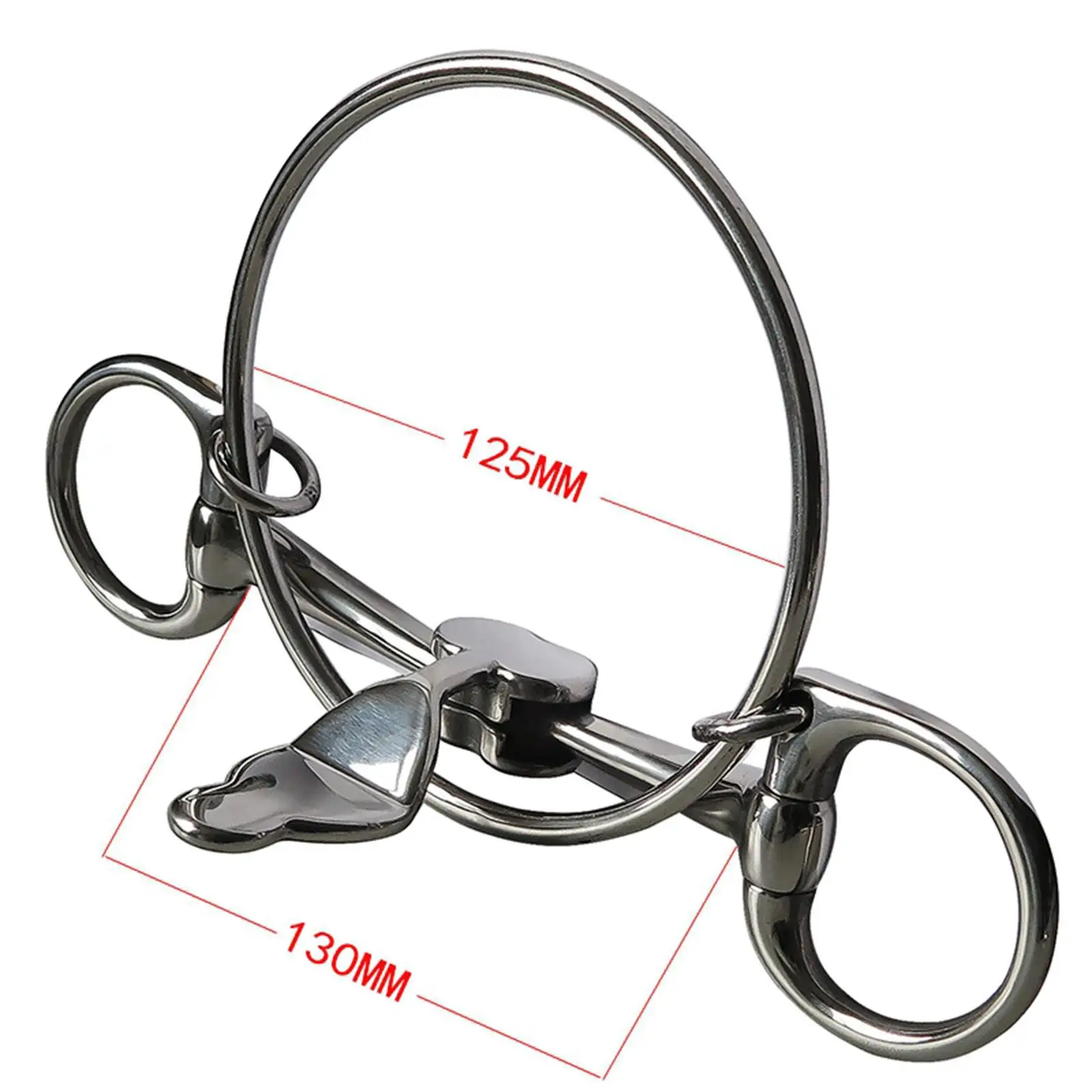 Horse Bits Rings Cheek Mouth Harness Stainless Steel W/curb Hooks Chain for