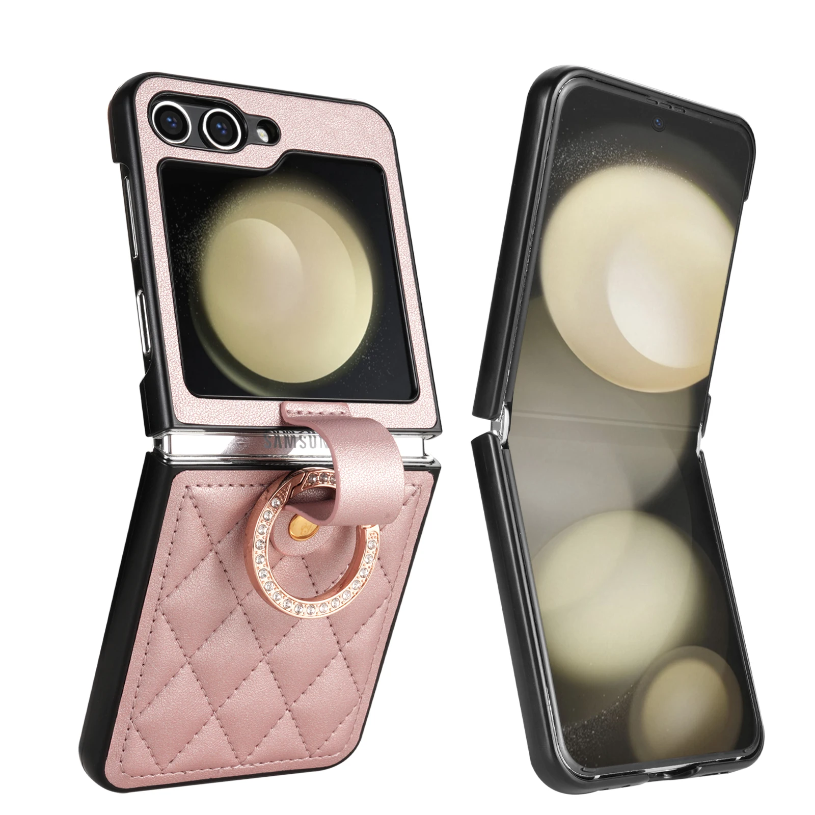 Luksusowe skórzane etui z klamrą do Samsung Galaxy Z Flip 6 5 4 3 5G Flip6 Flip5 Wstrząsoodporny pokrowiec na telefon Fundas