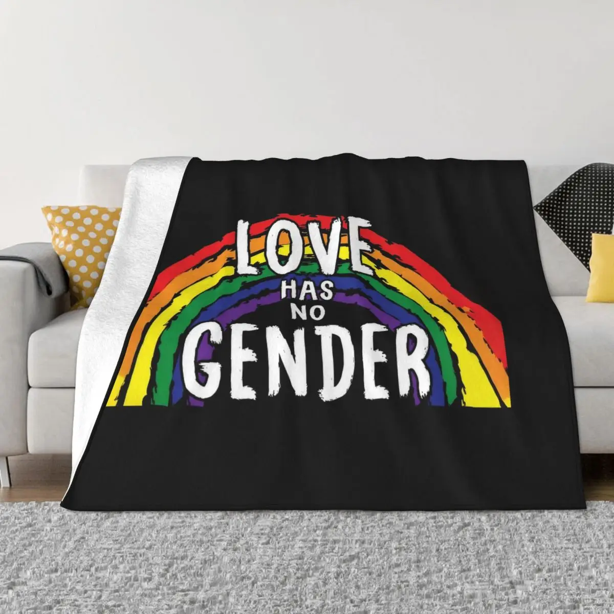 Love Has No Gender Blanket Coral Fleece Plush Lgbt Yaoi Boy Love Ultra-Soft Throw Blanket for Home Couch Bedspread