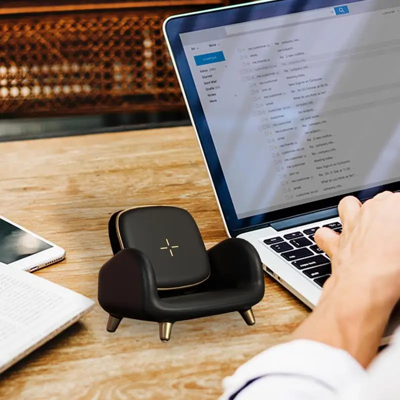 Estación de carga rápida inalámbrica para sofá, soporte de carga inalámbrico, soporte de teléfono multifuncional, 15W