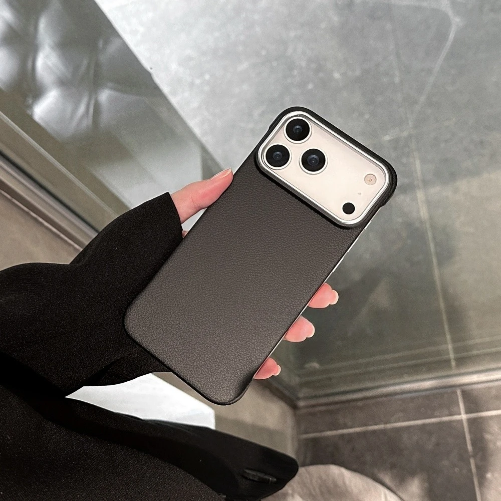 Funda ultrafina sin marco para Iphone 17 Pro Max, fundas con textura de cuero mate para IPhone 17 Air 16 15 14 Pro Max 17pro