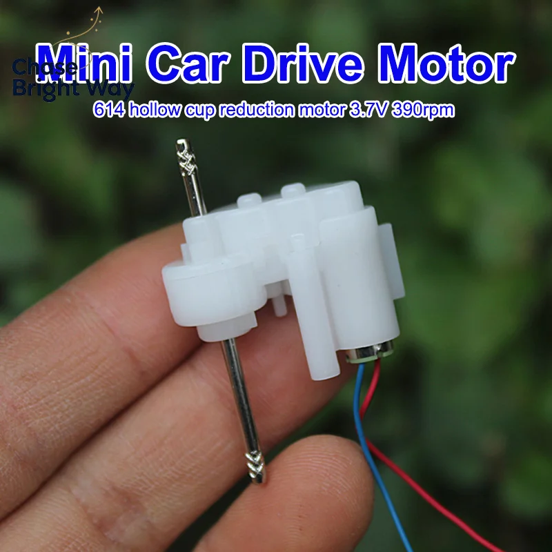 Mini 614 Coreless Gear Motor DC 3.7V 390RPM Dual Shaft Micro Coreless Gearbox Reducer Motor DIY Hobby Toy Car