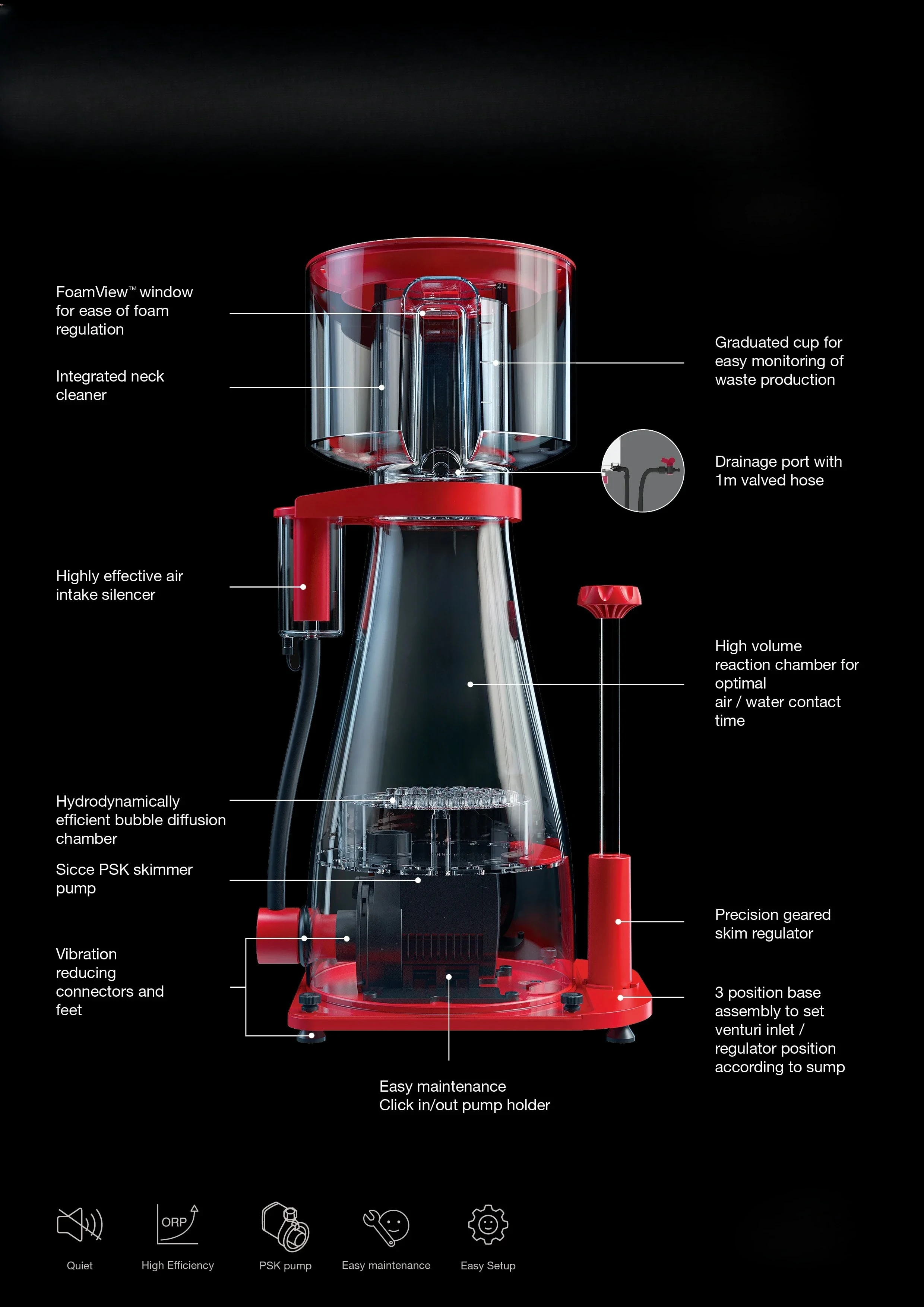 Applicable to TLF Red Sea Reefer  DC Protein Skimmer for Saltwater Coral Tank Eco-Friendly Plastic DC Pump Marine Fish Tank Accs