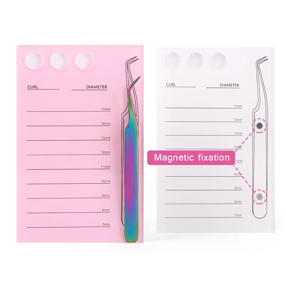 Individual Eyelash Holder Eyelash Extension Glue Pallet Metal Tweezers Fixed Magnet Bracket Acrylic Board for Lashes Display