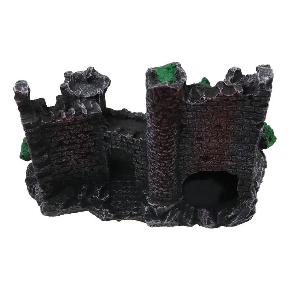 

Ancient Castle Shape Fish Tank Ornaments Resin Exquisite Rockery Artificial Aquarium Castle Decoration Home