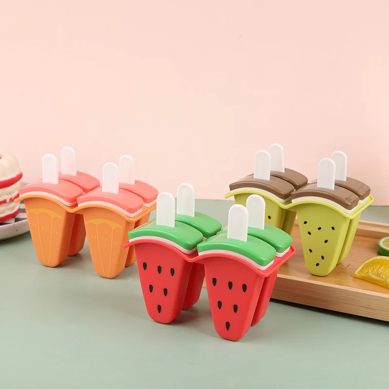 Cetakan es krim dengan penutup bentuk semangka cetakan DIY buatan sendiri cetakan es loli jus beku susu es krim alat membuat