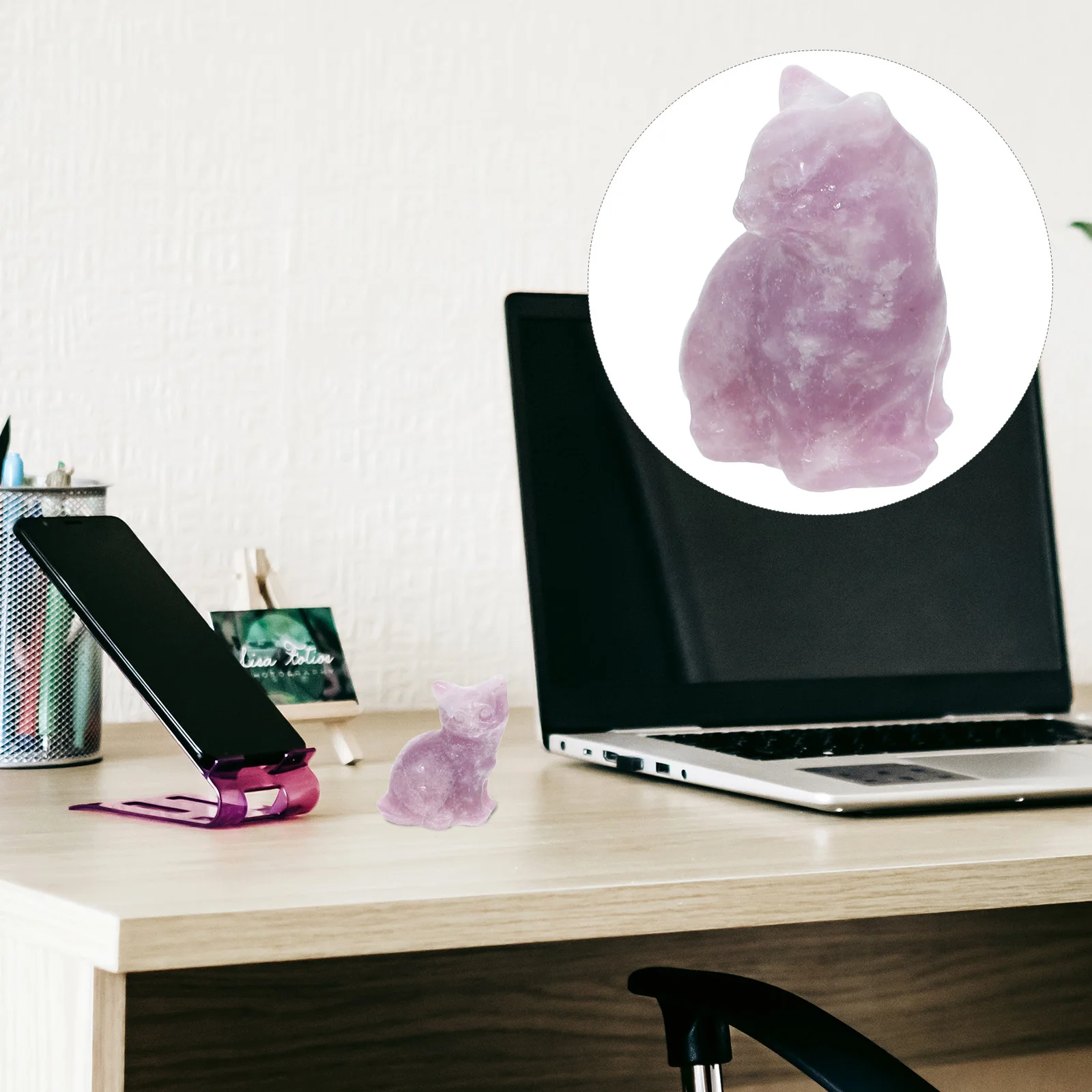 

Small Crystal Cat Statue Fine Craftsmanship Desktop Decor for Home Store Display Cute Kitten Ornament Lucky Symbol