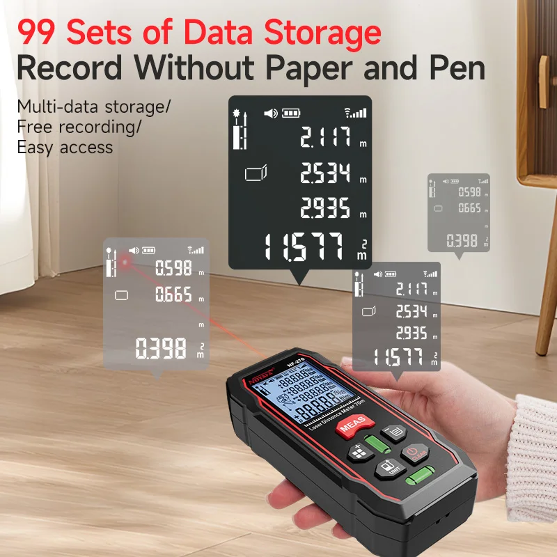 NOYAFA NF-270 مقياس مسافات الليزر Rangefinder 70 متر مكتشف المدى الرقمي مع فقاعات أفقية شريط المدى أداة حاكم رقمية #4