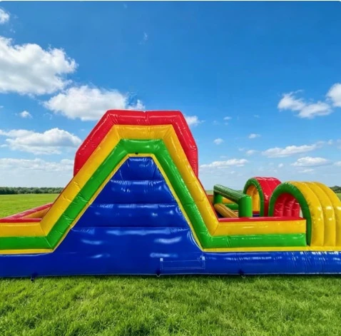 Air trampoline obstacle maze park square children's play equipment inflated to break through the customs