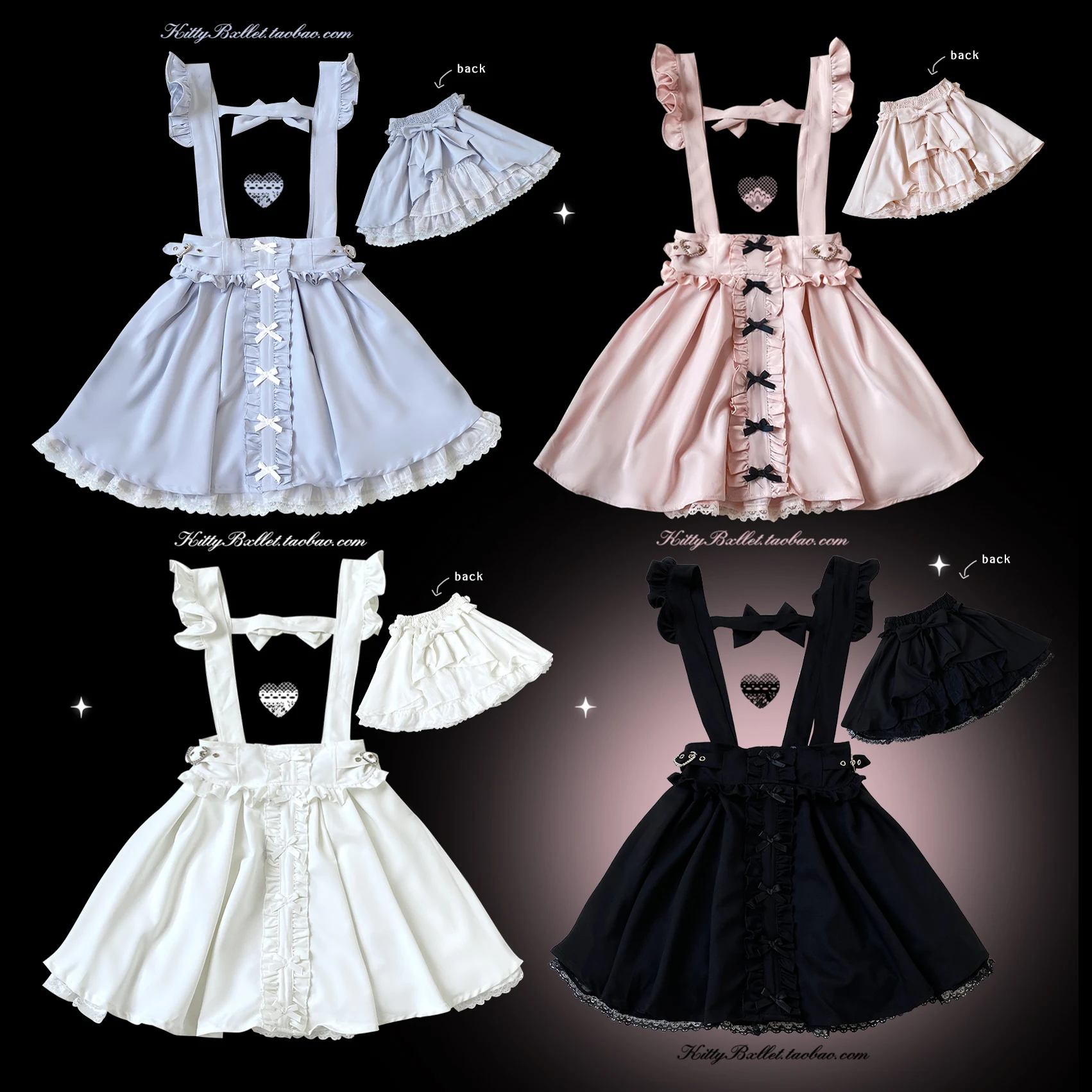 Original Japanese Mine Style Ruffle Flying Sleeve Straps High Waist Lace-up Bow Versatile Sweet Lolita Short Skirts Women Summer