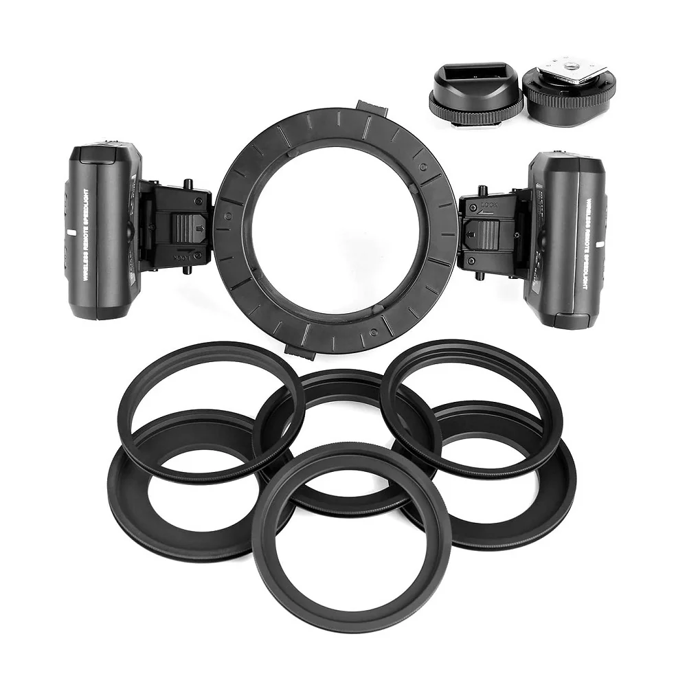 Meike MK-MT24 TTL 2.4 جيجا هرتز التوأم لايت ماكرو فلاش حلقة فلاش Speedlight لكانون EOS 5D II III 6D 7D 60D 70D 700D 650D 600D 1100D