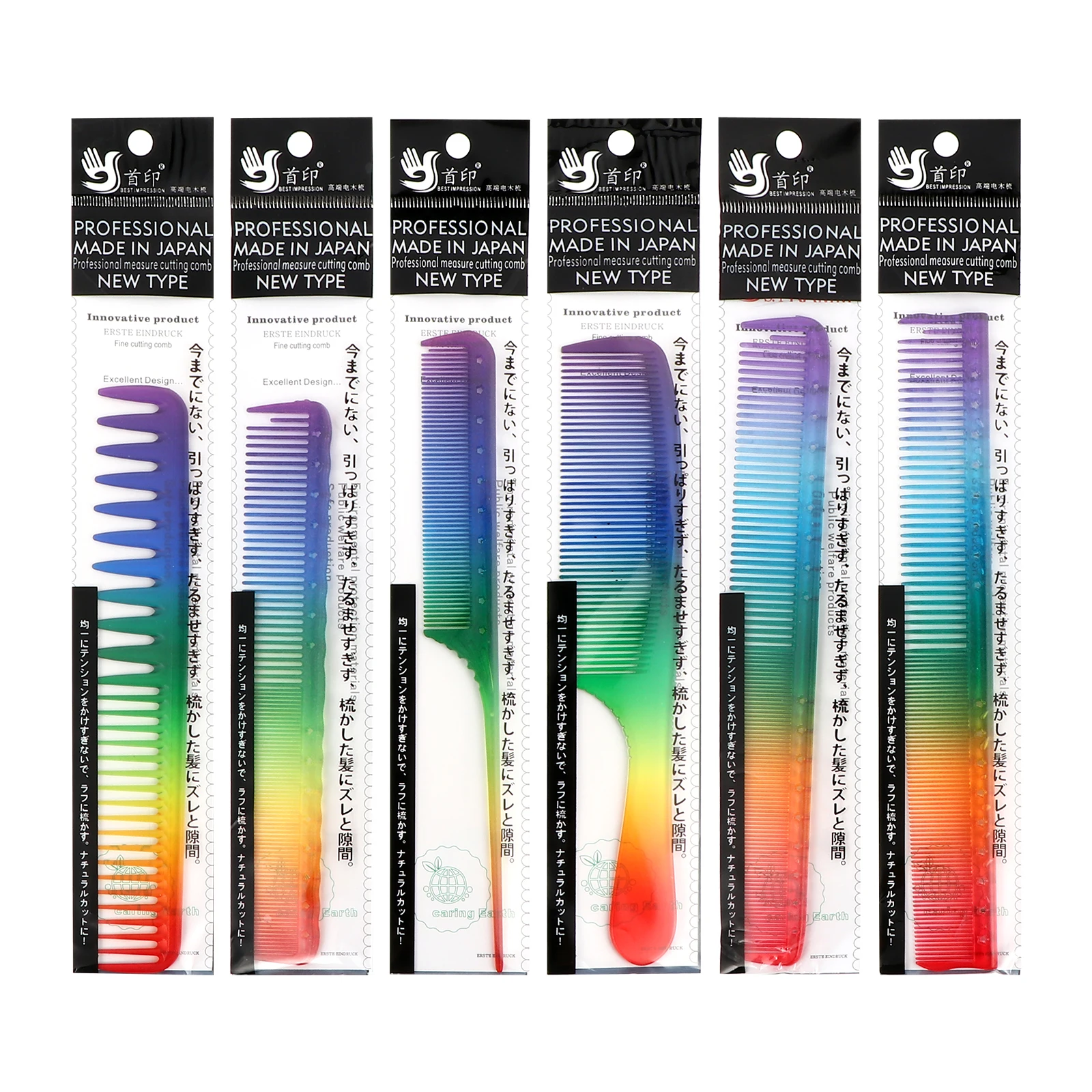 

6 pcs Colorful Hair Combs Lightweight Plastic Barber Combs Smooth Detangling Portable Hairdressing Tools For Women