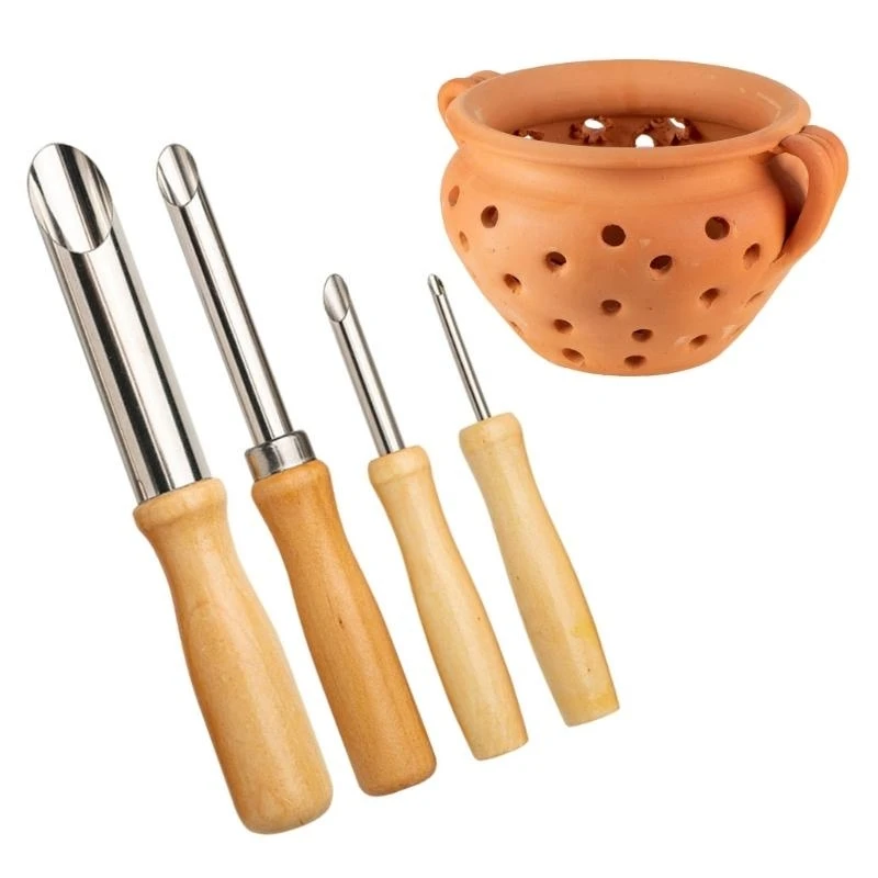 

Pack Of 4 Straw Hole Punches Stainless Steel Puncher Maker Tool Suitable For Plastic Lid Lemonade Cups With Handle