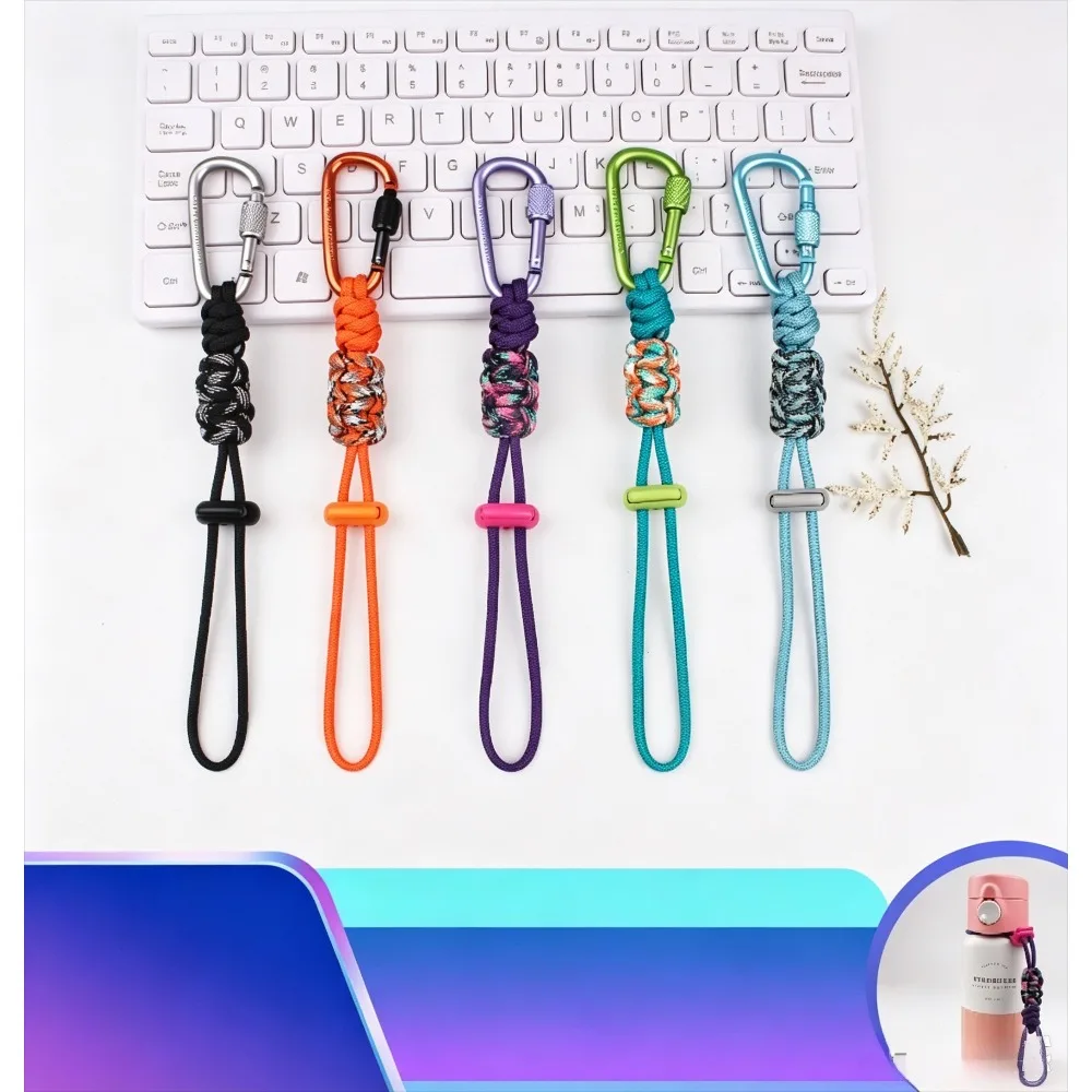 Quick-Release Paracord Water Bottle Hang Buckle Carabiner Portable EDC Clip Multifunctional Hook Outdoor Hiking Backpack1/3/5pcs