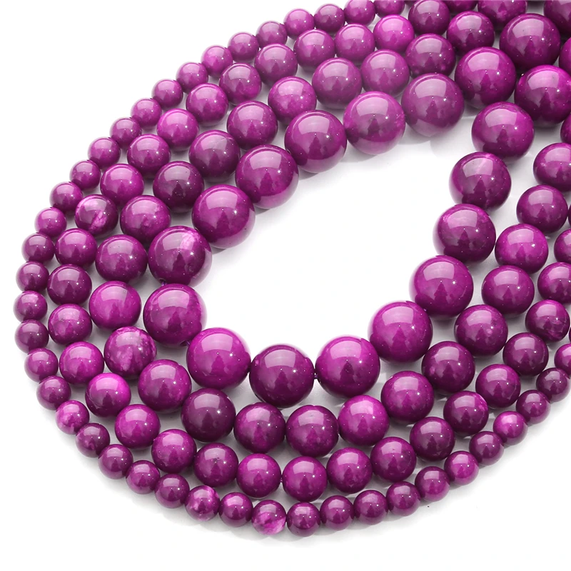 Natural Stone Beads 6/8/10/12mm Purple Lepidolite Round Beads For Jewelry Making Diy Accessories Bracelet Jewelry Materials