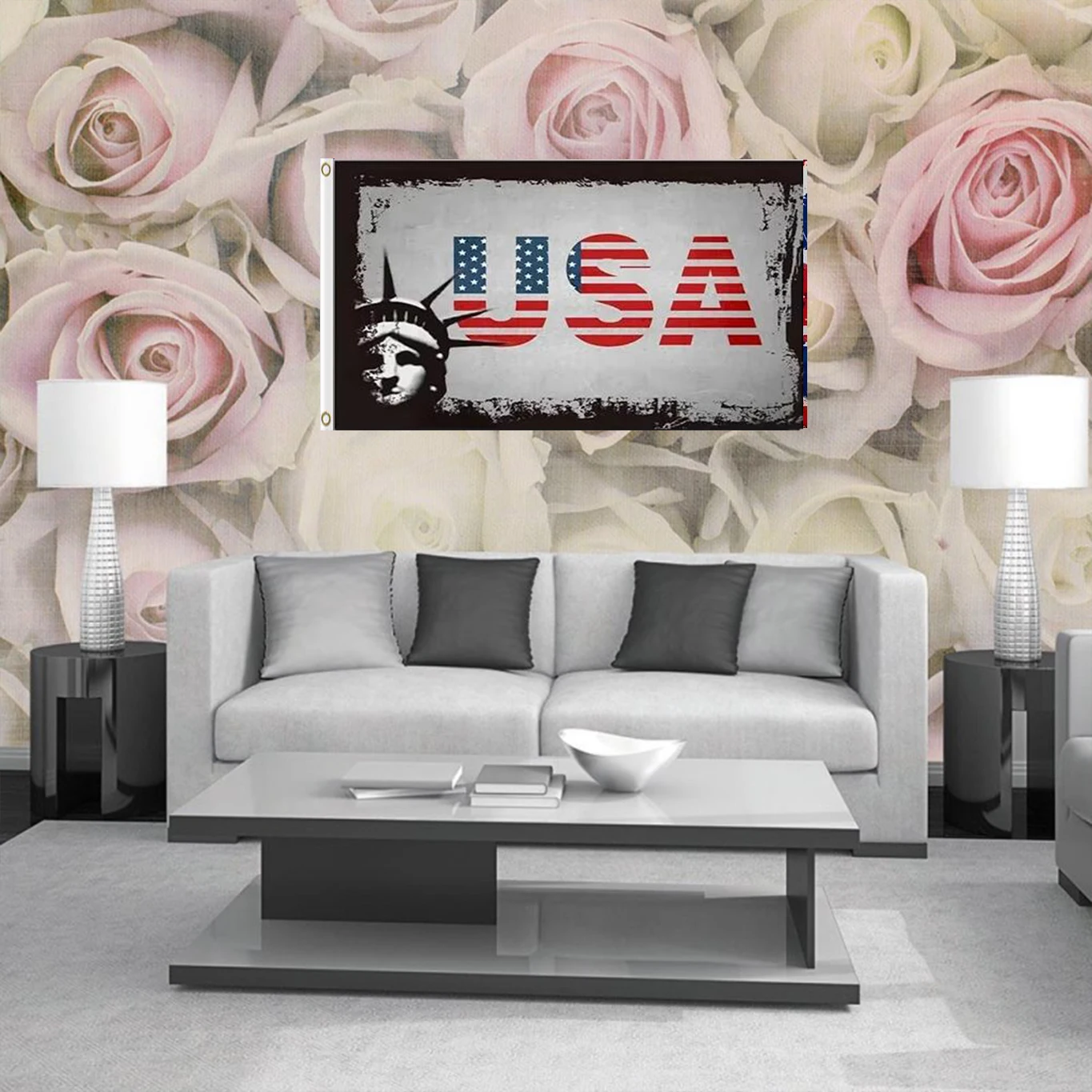 2X3FT 3x5ft banner of freedom single side custom art gift flag USA with Statue of liberty