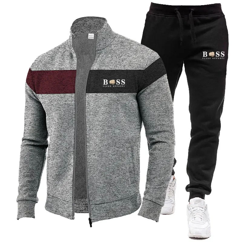 New Men's Suit Spring Autumn Street Casual Light Mature Style Men's Clothing Zipper Jacket + Sweatpants 2 Sets Of Fashion Brand