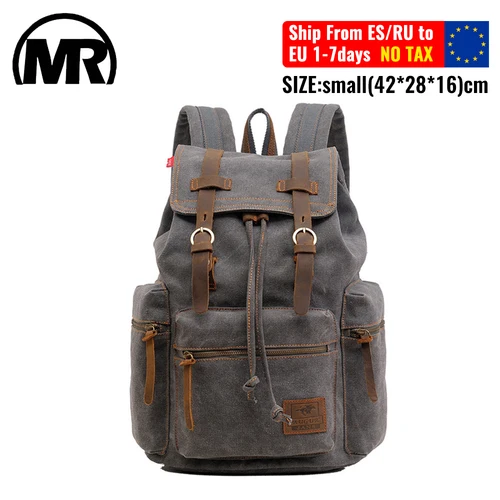 MARKROYAL, bolso Retro de lona para hombre, mochila adecuada para ordenador portátil de 14 pulgadas, mochila Vintage resistente al desgaste de 36-55L, envío directo de café