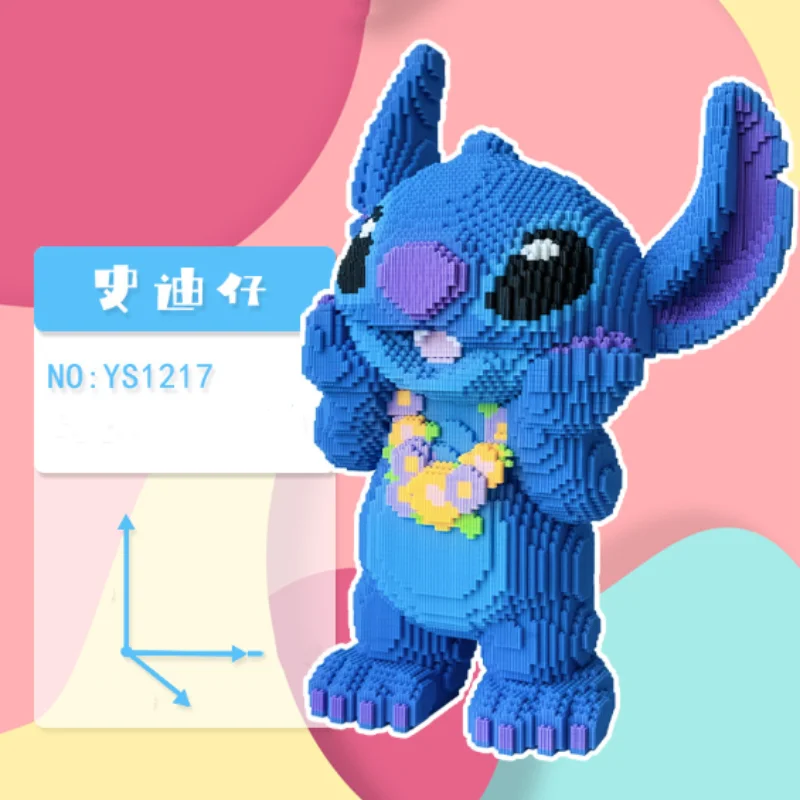 Block Ornament 50cm Flower Wreath Stitch Small Particle Building Block Assembly Cartoon Doll Children Assembly Model Toy