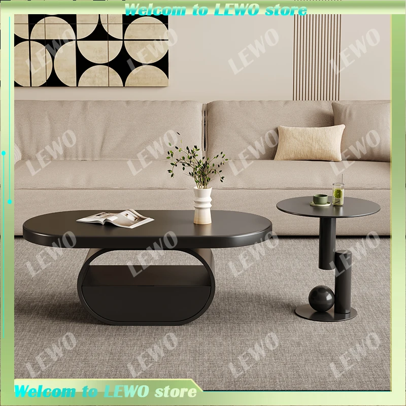 

Modern Minimalist Cream Style Microcrystalline Stone Round Coffee Table Set Italian Design For Small Living Rooms High-End