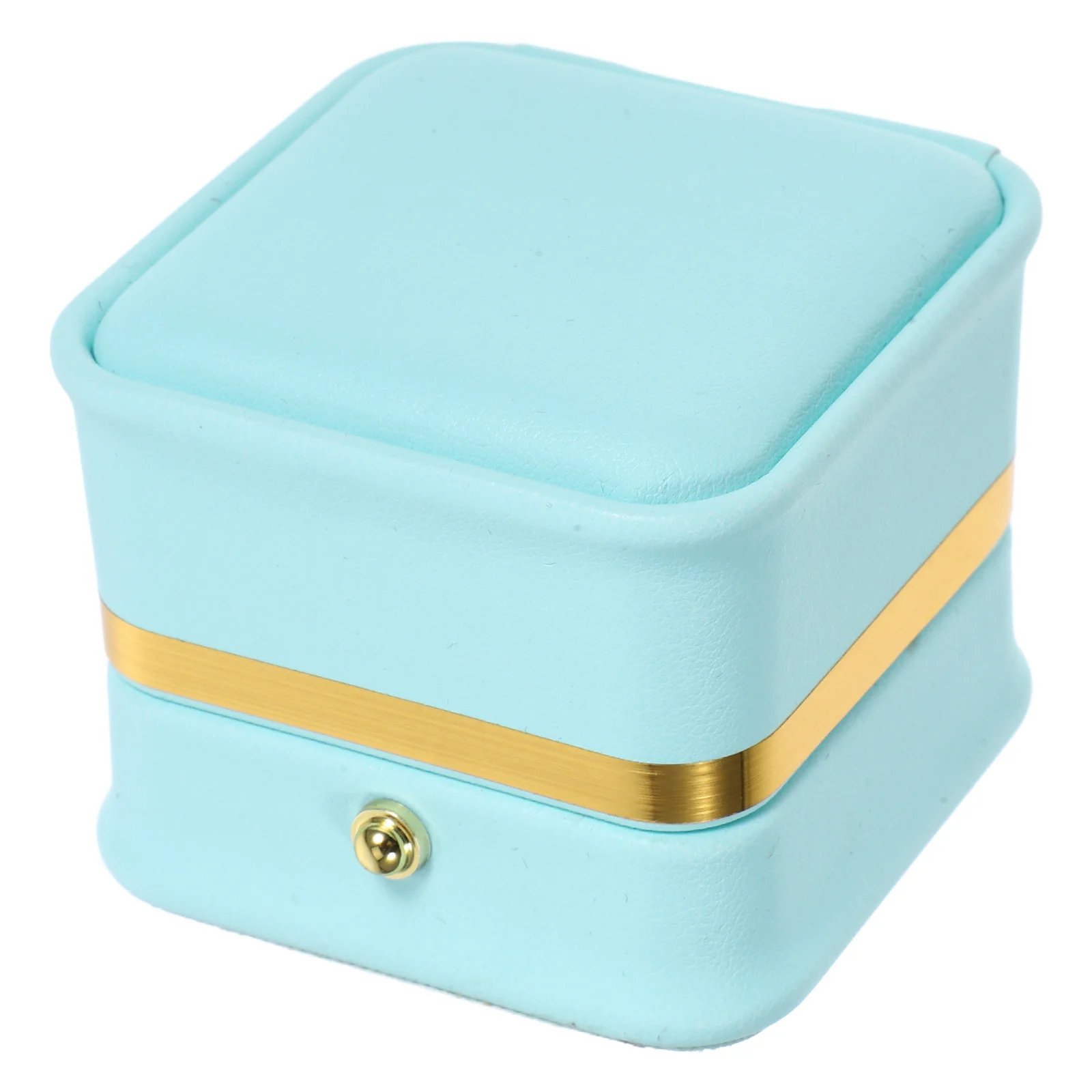 

Luxury Wedding Ring Box in PU Square Design Ideal for Proposal Anniversary Valentine's Day Jewelry Gift Packaging Holder