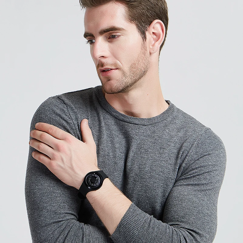 EOEO الرجال المغناطيسي الصلب الكرة الساعات الكوارتز ساعات المعصم للرجال موضة المطاط حزام الرياضة مقاوم للماء ساعة Reloj Hombre