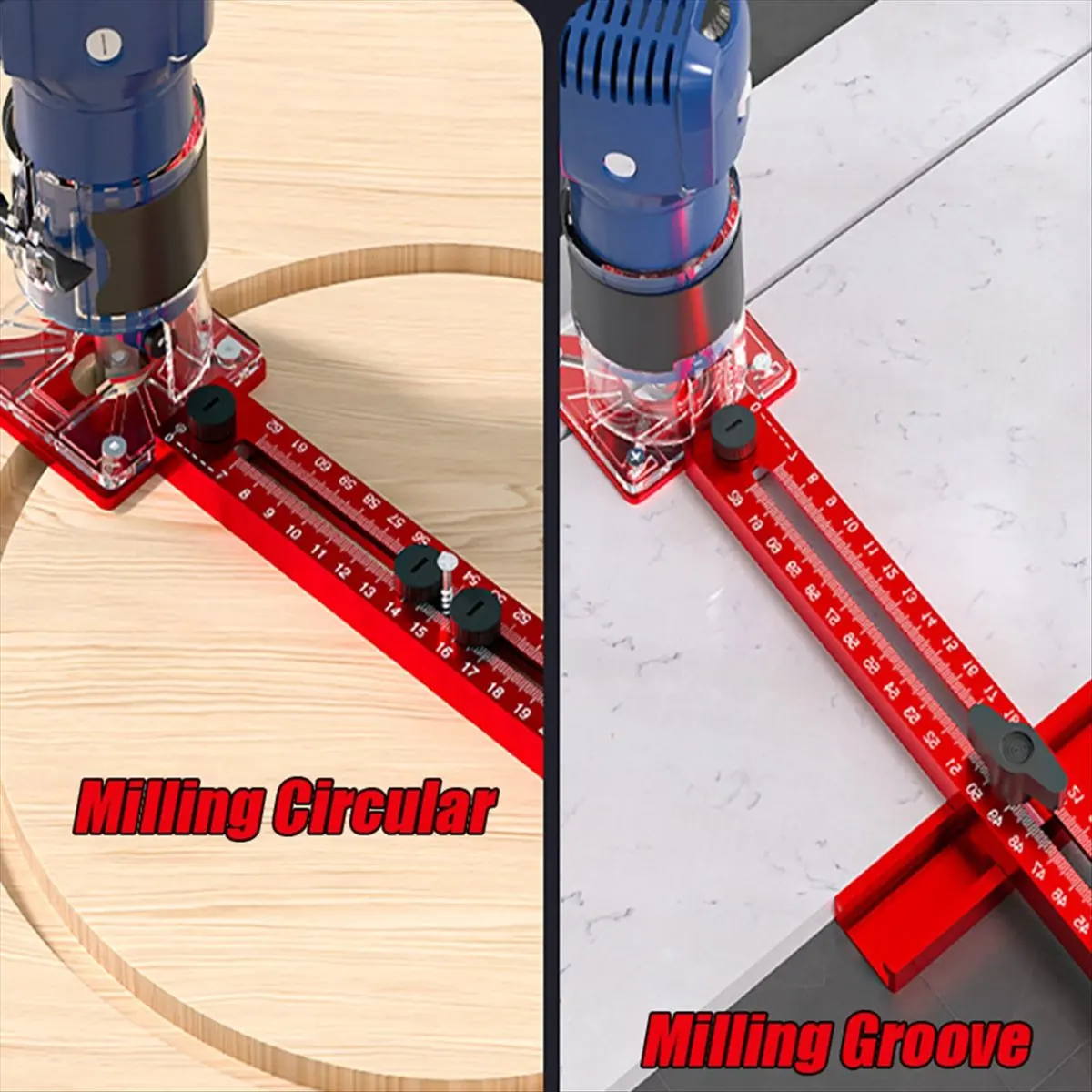 Multi in 1 Router Milling Groove Bracket Woodworking Cutting and Milling Circular Tool Auxiliary Circular Drilling Tools