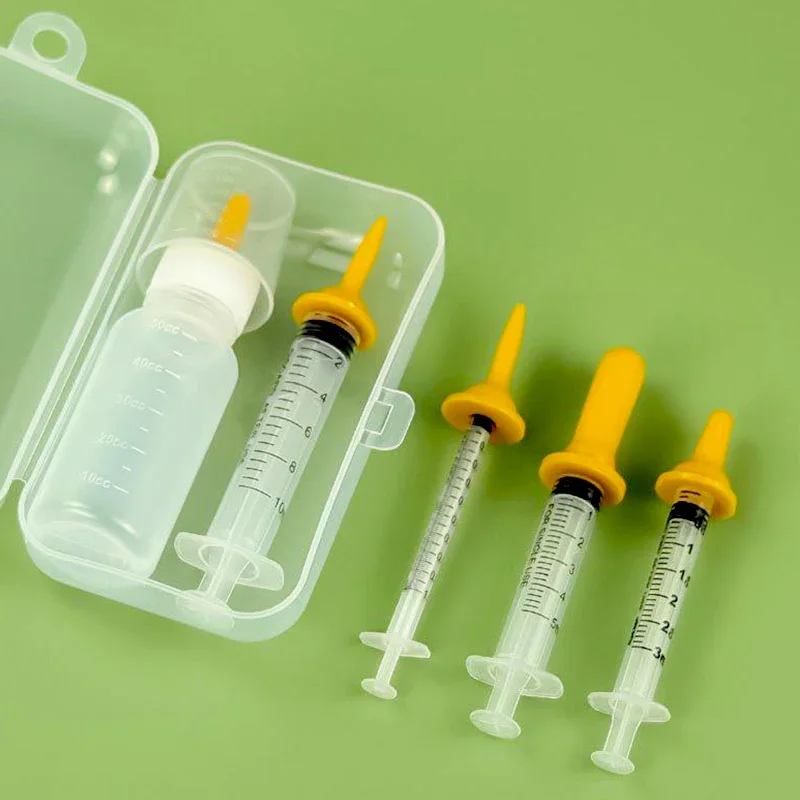 Kit de biberón para alimentación de mascotas recién nacidos, chupete de alimentación para perros, gatos y hámster, alimentación de medicina con
