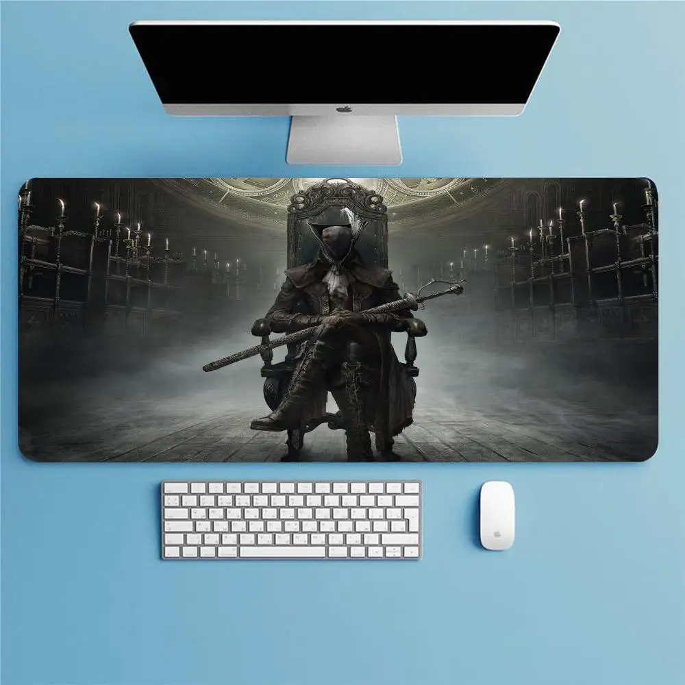 New action gamer Bloodborne Mouse Pad Trendy brand cool & simple style rubber mouse pad oversized edge-locked student dormitory 