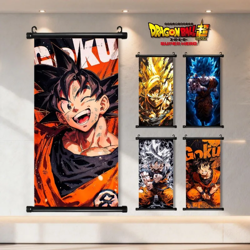Póster Decorativo de Dragon Ball con Son Goku, Vegeta y Androide, para Colgar en la Pared de la Sala de Estar, Regalo de Colección de Anime