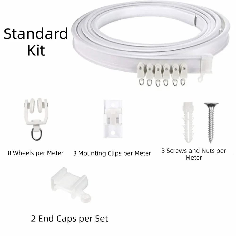 Flexible Material Flexible Curtain Track Bendable Design Silent Track Ceiling Curtain Track Self Adhesive Without Punching