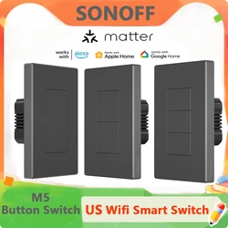 Sonoff M5 120 1C 2C 3C Matter SwitchMan Wifi Smart Switch Mechanical Button Wall Switch R5 Controller eWelink Work with Alexa